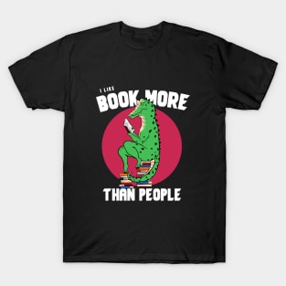 I like book more than people illustration T-Shirt